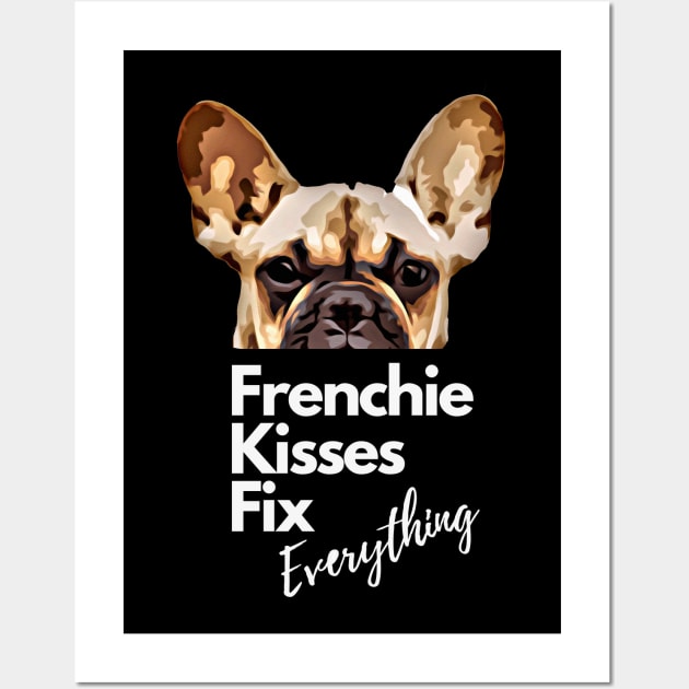 French bulldog kiss for frenchie lover Wall Art by Collagedream